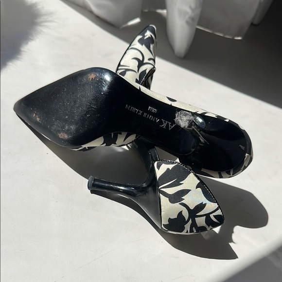 Anne Klein Black and Cream Patterned Heels - Picture 5 of 5
